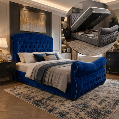 Sleigh storage bed plush - sleigh,