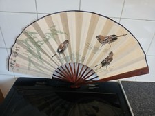 Vintage Chinese painted fan signed