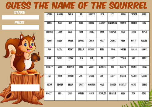 Guess the name squirrel - the,