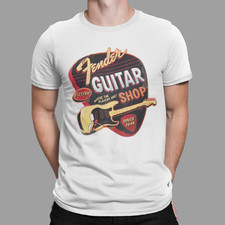Fender Electric Guitar Shop T-Shirt Music 60s 70s 80s Retro Tee Gift