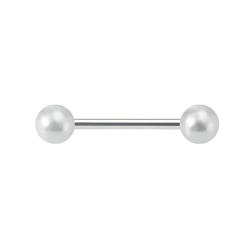 Pearl tongue bar ear - pearl,