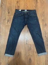 Mens Edwin ED-45 Regular Slim Tapered Dark Blue Button Fly 32w 30l Jeans