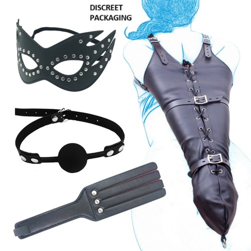 Black leather bondage - leather,