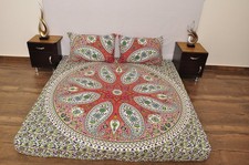 Red Green Paisley Boho King