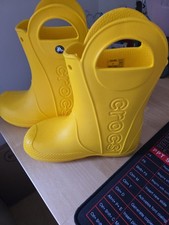 Yellow Boys Yellow Croc  Wellies  Size Junior 1