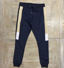 Mens Joggers Boohoo Man Small Poly RRP £40 Fitted Blue Jog Pants Pockets