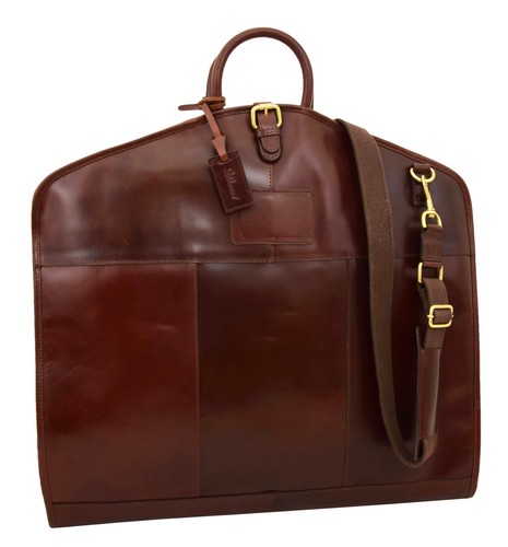 Luxury leather suit carrier - leather,