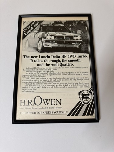 Framed original 1988 lancia - framed,