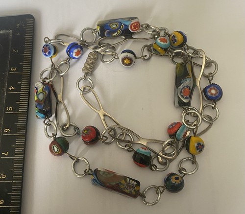 Vintage long millefiori bead - long,