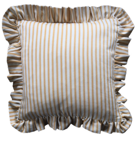 Woven ticking stripe frill - woven,