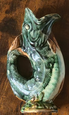 Antique majolica gurgle fish - majolica,