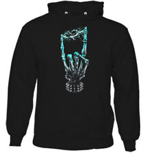 Electric Music Mens Hoodie Rock Skull Guitar Biker Heavy Death Metal Motorbike