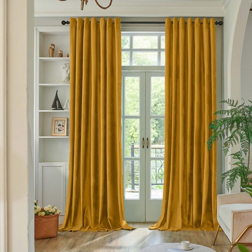 Crushed velvet curtain pair - curtain,