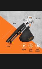 VonHaus Leaf Blower With Vacuum & Mulcher 3KW. All Season Foliage Clearing.