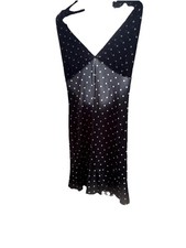 Black Polka Dot Alter Neck Short Mini Dress New Size 12