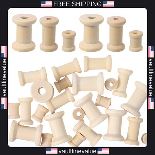 30pc wooden spools - 30pc,