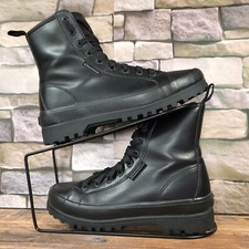 Superga Alpina Women’s Teen’s Black Faux Leather Boots - Size UK 4 RRP £100 -VGC