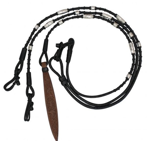 Showman braided black rawhide - black,