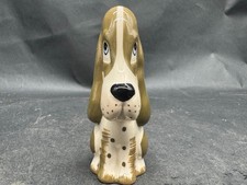 VINTAGE SZEILER CERAMIC DOG FIGURINE SAD BASSET STYLE POTTERY ANIMAL ORNAMENT