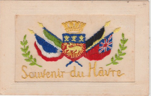 Silk postcard flags of - postcard,