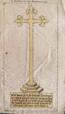 1815 Antique Print; Sutton Church Cross, Bedfordshire after Fisher