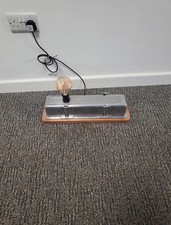 Handmade Upcycled Unique Chevy Short Block Rocker Cover Lamp On Mahogany Base