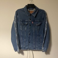 Levis Denim Jacket Mens Small Blue 57850 BIG E Track Coach's Trucker Snap BNWT