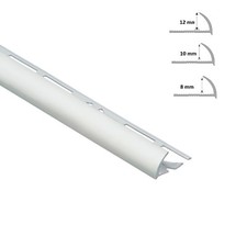 Tile Trim Round Edge Aluminium - 2.5 meters - VARIOUS COLORS AND SIZES