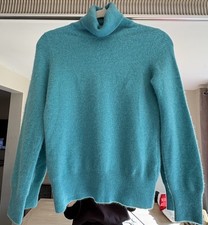 Marks And Spencer Pure Cashmere Green Roll Neck Jumper Uk 10 Chest 34" Womens