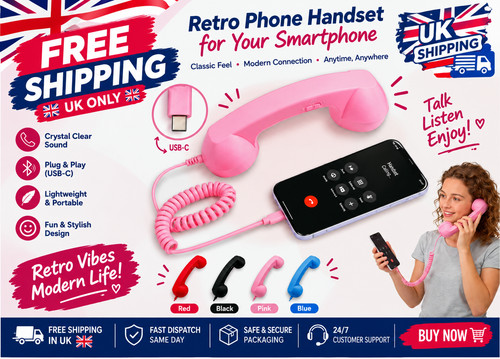 Retro phone handset for - phone, iphone