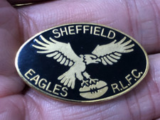 RARE OLD RUGBY LEAGUE SHEFFIELD EAGLES R.L.F.C. ENAMEL PIN BADGE BY W.REEVES