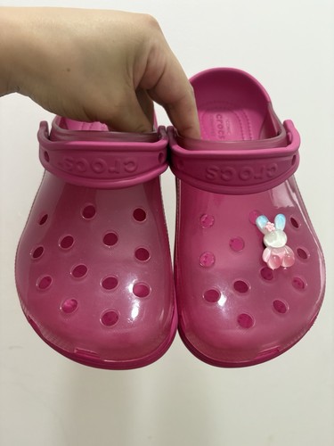 Frosted pink crocs size - pink,