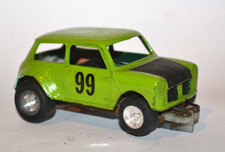 Vintage Riko Slot Car chassis with converted Scalextric Mini Bodyshell