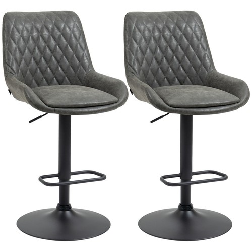 Tufted grey leather - grey, bar