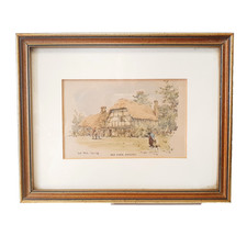 Old Farm Hayling Watercolour Painting Signed By Douglas Snowdon (11)