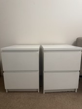 IKEA White Malm 2-Drawer x2 Bedside Tables (set of 2 bedside tables)