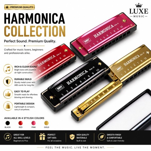 New silver swan harmonica - swan, 10