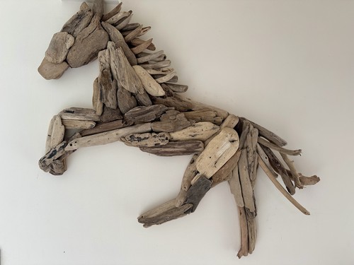 Handmade driftwood horse wall - handmade,