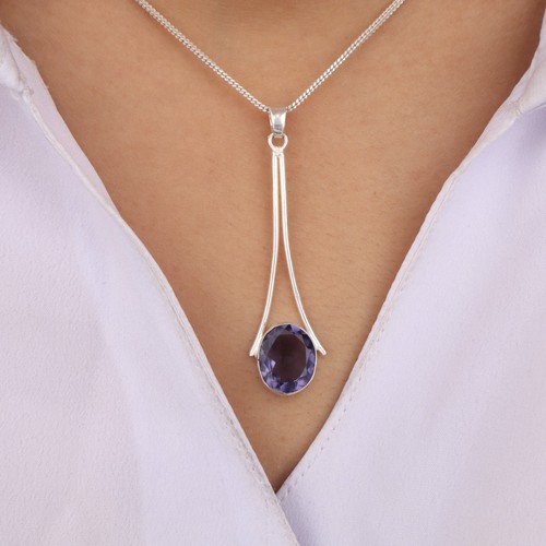 Iolite gemstone 925 sterling - iolite,