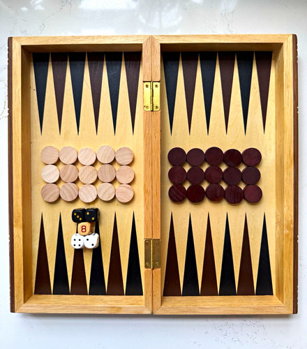 Wooden backgammon folding - backgammon,
