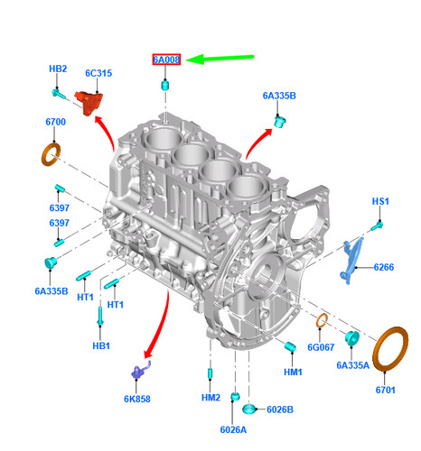Ford kuga mk3 cylinder block - kuga,
