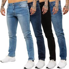 Kruze Jeans Mens Straight Leg Regular Fit Stretch Denim Trouser Pants UK Sizes