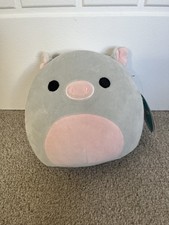 Bessa Grey Pink Pig Squishmallow Plush Soft Toy