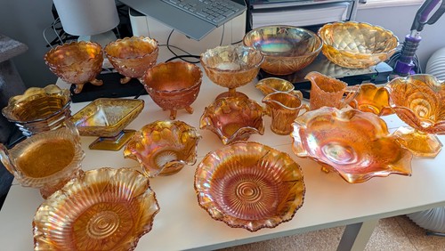 Carnival glass orange - glass,