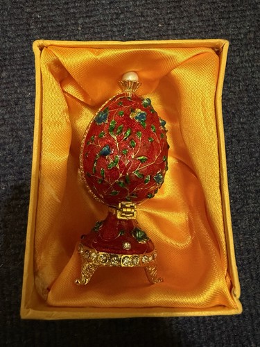 Qifu red vintage faberge - vintage, egg