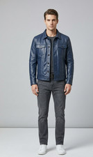 Men's Genuine Leather Trucker