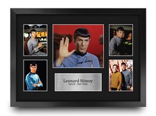 Leonard Nimoy Star Trek A3 Framed Signed Autograph Picture Gift for TV Fans