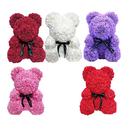 Artificial rose teddy bear - artificial,