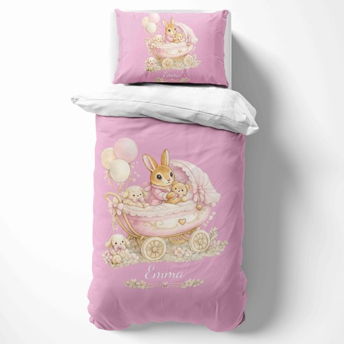 Personalised name pink bunny - name,