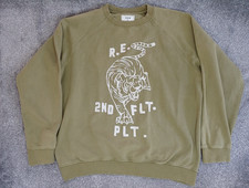 Realm & Empire Jumper Size Large Pullover Green Tiger Logo 2nd Flight Platoon